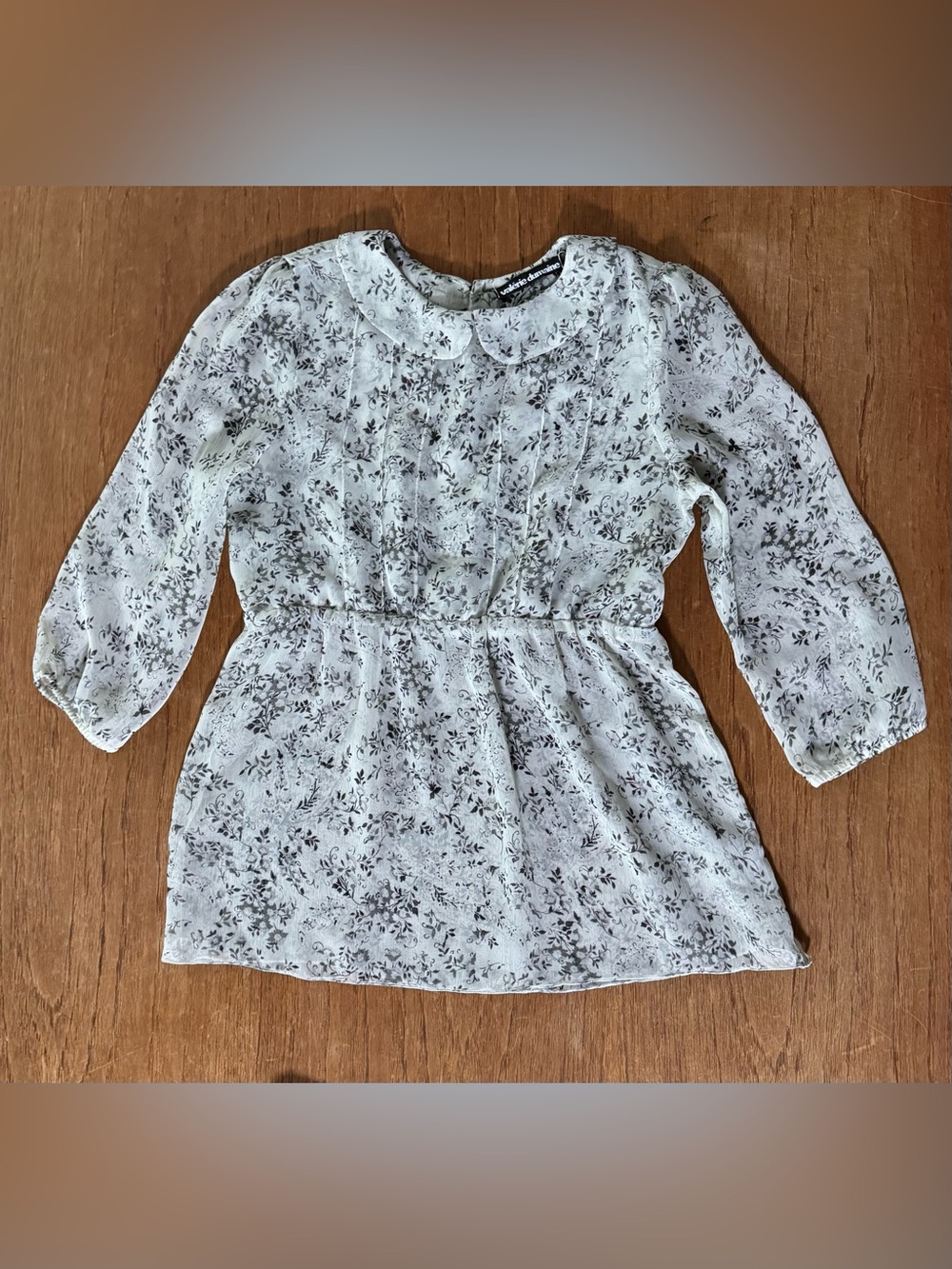 Y2K Valérie Dumaine Floral Sheer Peter Pan Collar Blouse XS Made in Canada